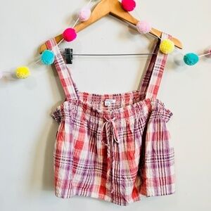 NWT American Eagle AEO Plaid Swing Cami Top Women's Size Medium